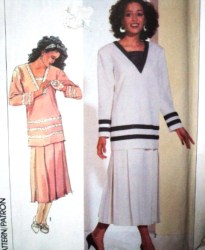 7883 MIDDY VESTEE TUNIC,LONG PLEAT SKIRT 2 PC DRESS PATTERN 10